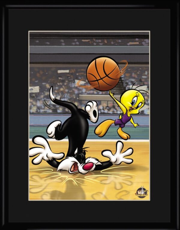 Sylvester & Tweety Basketball 11x14 Lithograph-0