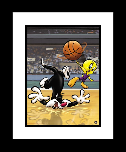 Sylvester and Tweety Basketball 16x20 Giclee-0