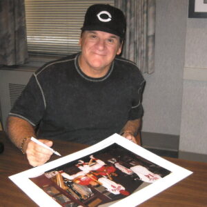 Joe Morgan and Pete Rose in Clubhouse Signed Framed 16x20-3203