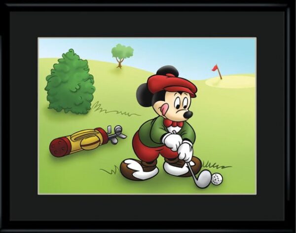 Mickey Golfing 11x14 Color Lithograph-0