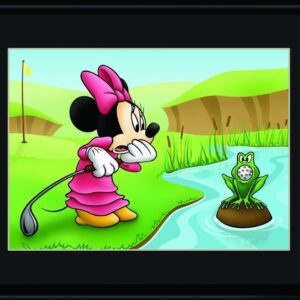 Minnie and the Frog Golfing 11x14 Lithograph-0