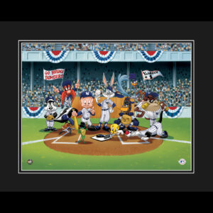 Yankees Looney Tunes Line Up At The Plate-Framed