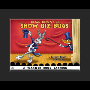 Show Biz Bugs with Cane - Bugs Bunny and Daffy Duck - Framed Fine Art Giclee