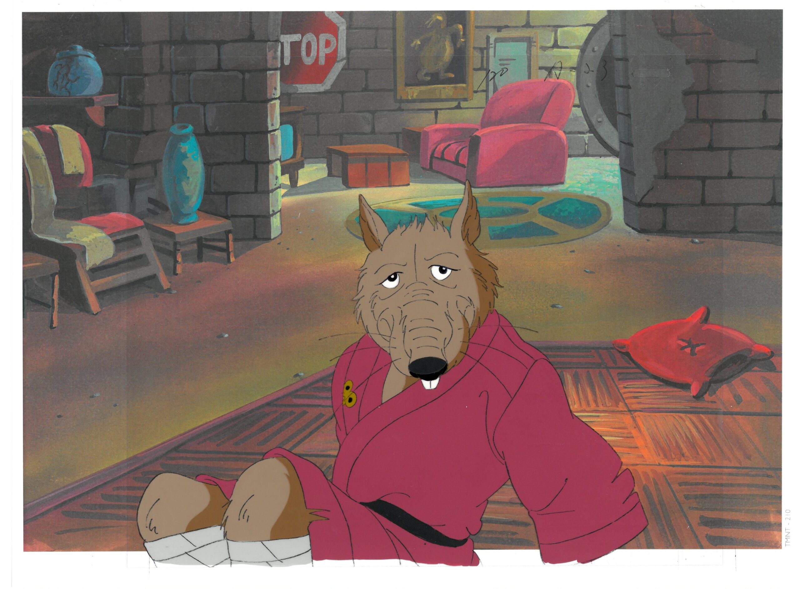 A TMNT Original Production Cel with Splinter - Classic Moments