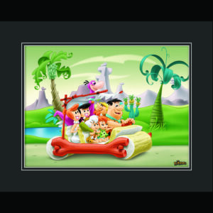 Flintstones- Family Drive - Framed Fine Art Limited Edition Giclee