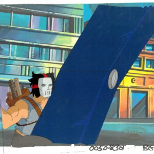 A TMNT Original Production Cel with Casey Jones with Official MWS Seal - Image 1