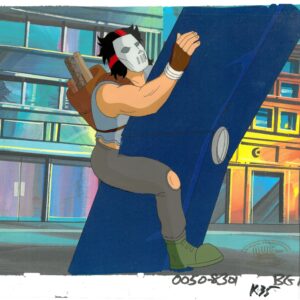 A TMNT Original Production Cel with Casey Jones with Official MWS Seal - Image 1