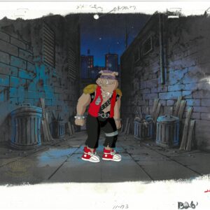 A TMNT Original Production Cel with Bebop with Official MWS Seal - Image 1