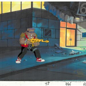 A TMNT Original Production Cel with Bebop with Official MWS Seal - Image 1