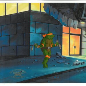A TMNT Original Production Cel with Michelangelo with Official MWS Seal