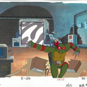 A TMNT Original Production Cel with Michelangelo with Official MWS Seal