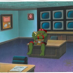 A TMNT Original Production Cel with Michelangelo with Official MWS Seal