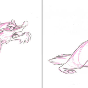 Mr. Digger - 2 Original Badger Production Drawings from the Walt Disney 1981 Movie "The Fox and the Hound"
