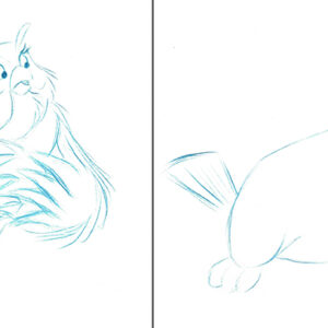 Big Mama - 2 Original Production Drawings from the Walt Disney 1981 Movie "The Fox and the Hound"
