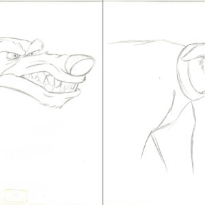 Chief - 2 Original Production Drawings from the Walt Disney 1981 Movie "The Fox and the Hound"