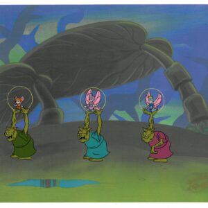 A Smurfs Original Production Cel of the Wartmongers & Pussywillow Pixies with Hanna-Barbera Seal