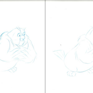 Big Mama - 2 Original Production Drawings from the Walt Disney 1981 Movie "The Fox and the Hound"