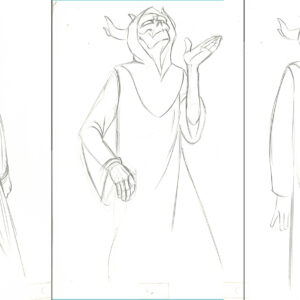 Horned King-3 Original Production Disney Drawings from the Black Cauldron (1985)