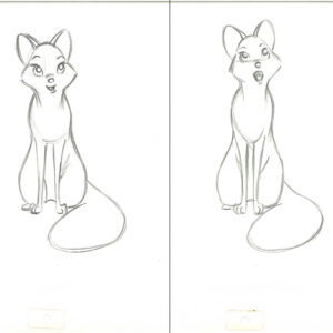 Vixey - 2 Original Production Drawings from the Walt Disney 1981 Movie "The Fox and the Hound"