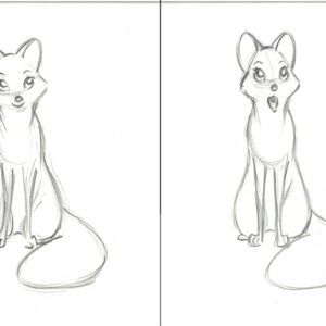 Vixey - 2 Original Production Drawings from the Walt Disney 1981 Movie "The Fox and the Hound"
