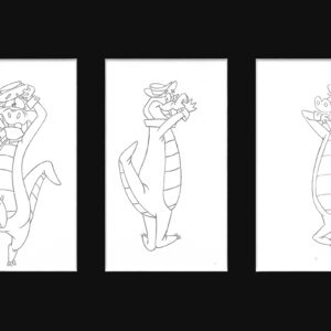 Wally Gator-3 Hanna-Barbera Original Production Drawings