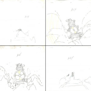 4 TMNT Original Production Drawings - April, Michelangelo, Raphael, Donatello, and Leonardo