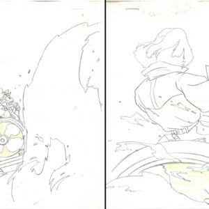 2 TMNT Original Production Drawings - April, Michelangelo, and Leonardo