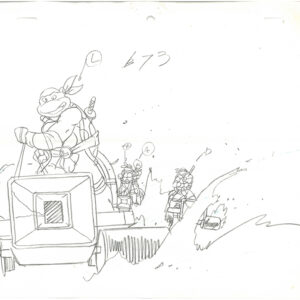 3 TMNT Original Production Drawings - April, Michelangelo, Raphael, Donatello, and Leonardo - Image 4