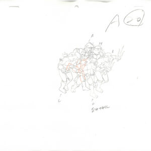 4 TMNT Original Production Drawings - April, Michelangelo, Raphael, Donatello, and Leonardo - Image 5