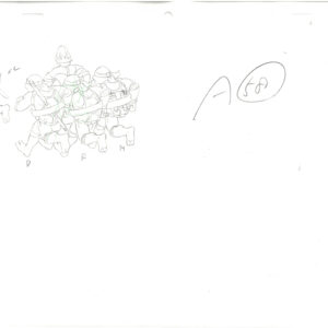 4 TMNT Original Production Drawings - April, Michelangelo, Raphael, Donatello, and Leonardo - Image 5