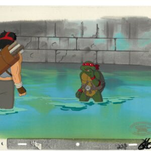 A TMNT Original Multi-Cel Production Set-Up with Casey Jones & Raphael (MWS Seal)