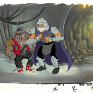 A TMNT Original Multi-Cel Production Set-Up with Shredder & Bebop (MWS Seal)