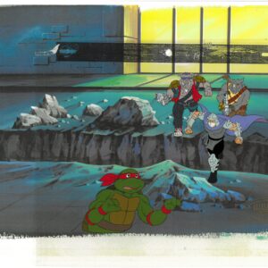 A TMNT Original Multi-Cel Production Set-Up with Shredder, Rocksteady, Raphael & Bebop (MWS Seal) - Image 1
