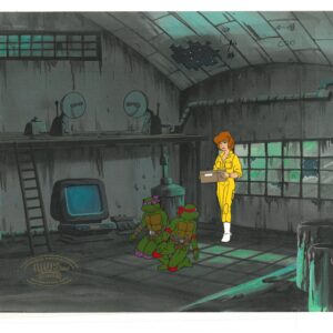A TMNT Original Multi-Cel Production Set-Up with April, Donatello and Raphael (MWS Seal) - Image 1