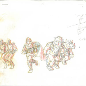 2 TMNT Original Production Drawings - Shredder, Rocksteady, Bebop and Foot Soldiers - Image 3