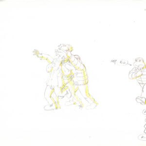 4 TMNT Original Production Drawings - Casey Jones, Leonardo, Raphael and Donatello - Image 3