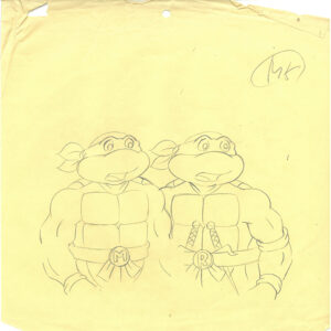6 TMNT Original Production Drawings - Michelangelo, Raphael, Leonardo and Donatello - Image 4