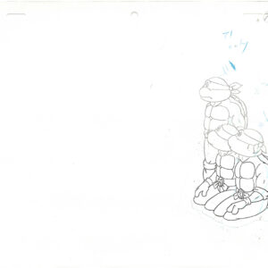 6 TMNT Original Production Drawings - April, Raphael, Leonardo, Michelangelo and Donatello - Image 2