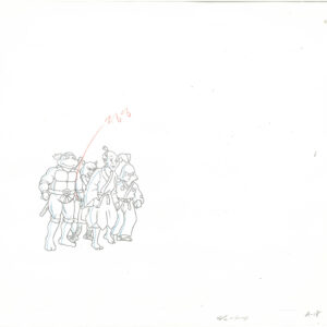 2 TMNT Original Production Drawings - Miyamoto Usagi, Splinter, Michelangelo, Raphael, Leonardo and Donatello - Image 3