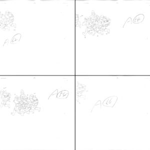 4 TMNT Original Production Drawings - April, Michelangelo, Raphael, Donatello, and Leonardo