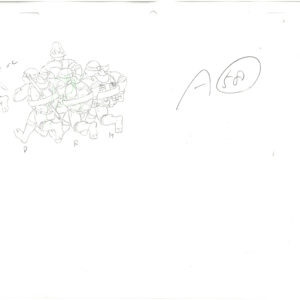 4 TMNT Original Production Drawings - April, Michelangelo, Raphael, Donatello, and Leonardo - Image 4