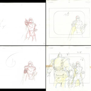 4 TMNT Original Production Drawings -Krang and Shredder