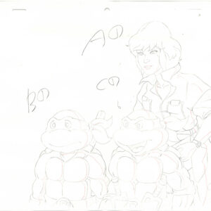 2 TMNT Original Production Drawings - April, Raphael and Donatello - Image 4
