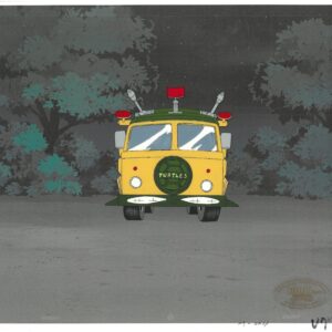 A TMNT Original Production Cel with the Turtles Van (MWS Seal)