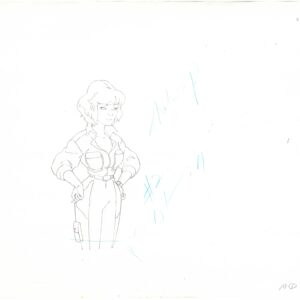 A TMNT Original Production Cel with Matching Drawing of April and Official MWS Seal - Image 2