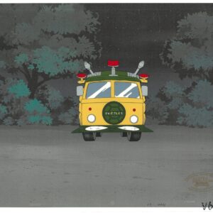 A TMNT Original Production Cel of the Turtles Van with the official MWS Seal