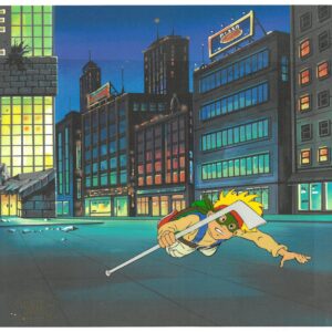 A TMNT Original Production Cel of Zach "The Fifth Turtle" with official MWS Seal