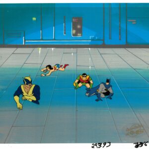 Super Friends Original Production Cel featuring Wonder Woman, Batman and Robin