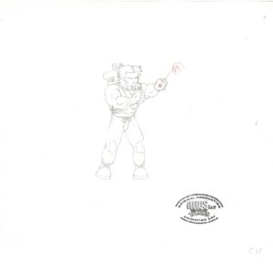 A TMNT Original Production Drawing - Featuring Casey Jones with MWS Seal Stamp