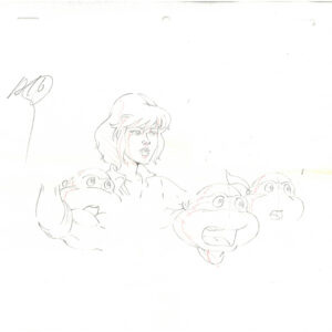 5 TMNT Original Production Drawings - Featuring April, Raphael & Donatello - Image 5